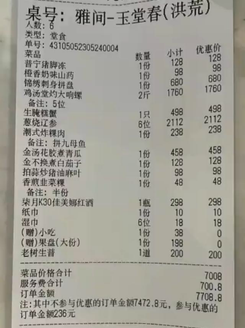女子用餐被收700元服務(wù)費(fèi)卻無(wú)服務(wù) 店方：可以當(dāng)時(shí)提出來(lái)